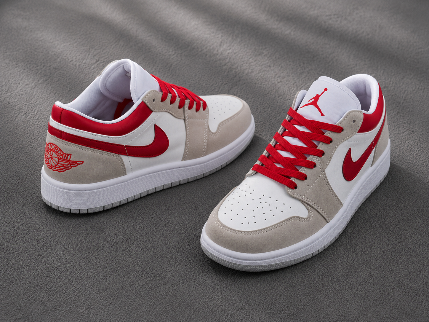 کفش اسپرت مردانه Nike Air Jordan Low 1 سفید قرمز | راحتی و استایل روزمره