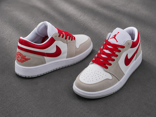 کفش اسپرت مردانه Nike Air Jordan Low 1 سفید قرمز | راحتی و استایل روزمره