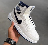 کفش Air Jordan 1 ساقدار سفید سورمهای | استایل خاص و خفن