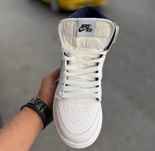 کفش Air Jordan 1 ساقدار سفید سورمهای | استایل خاص و خفن